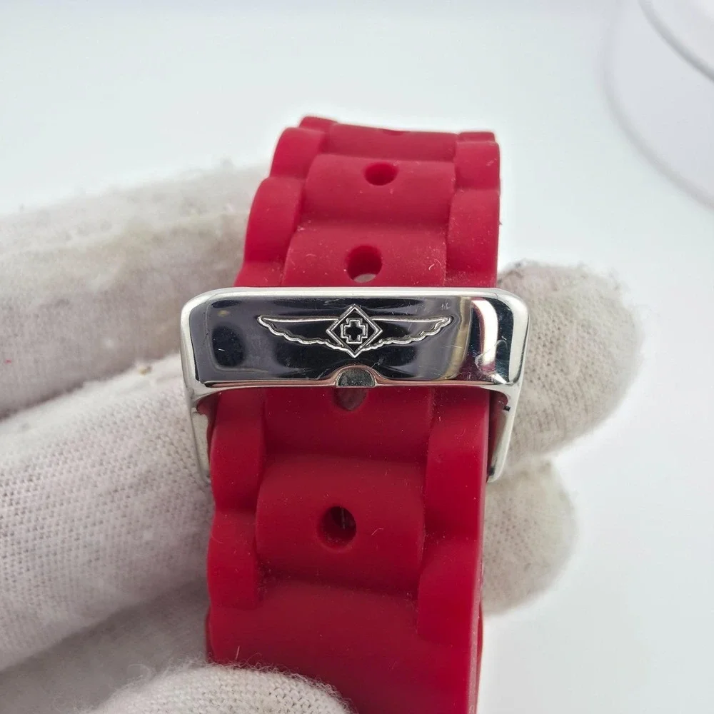 INVICTA 'Angel' Ladies Watch Diver Unidirectional Bezel Red Silicone Band 8